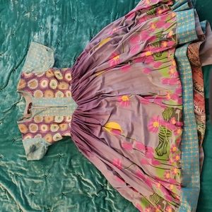 Fish Fry for Anthropologie gilded floral dress